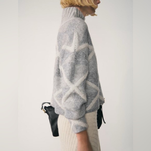 NWT Mango Turtleneck Rhombus Sweater Small - Picture 2 of 10